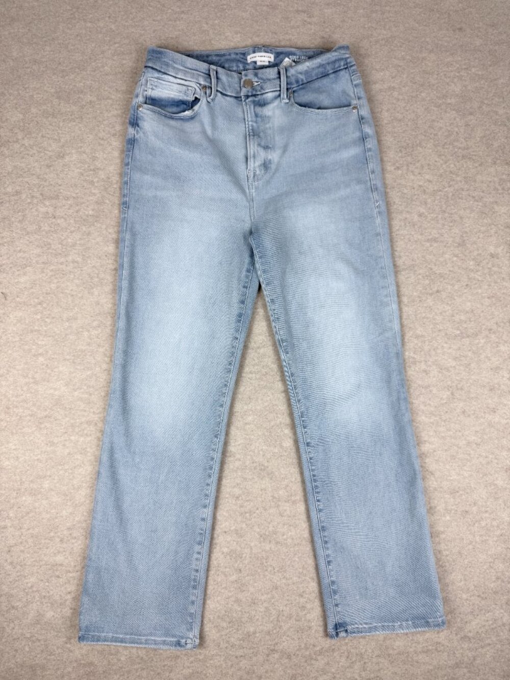Good American Jeans Womens 3/4 Blue Good Legs Straight Denim